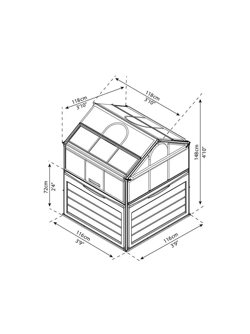 Canopia® by Palram Plant Inn™  Raised Bed Greenhouse, 4' x 4'