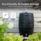 Eco Rain Flat-Back Barrel, 50 Gallon