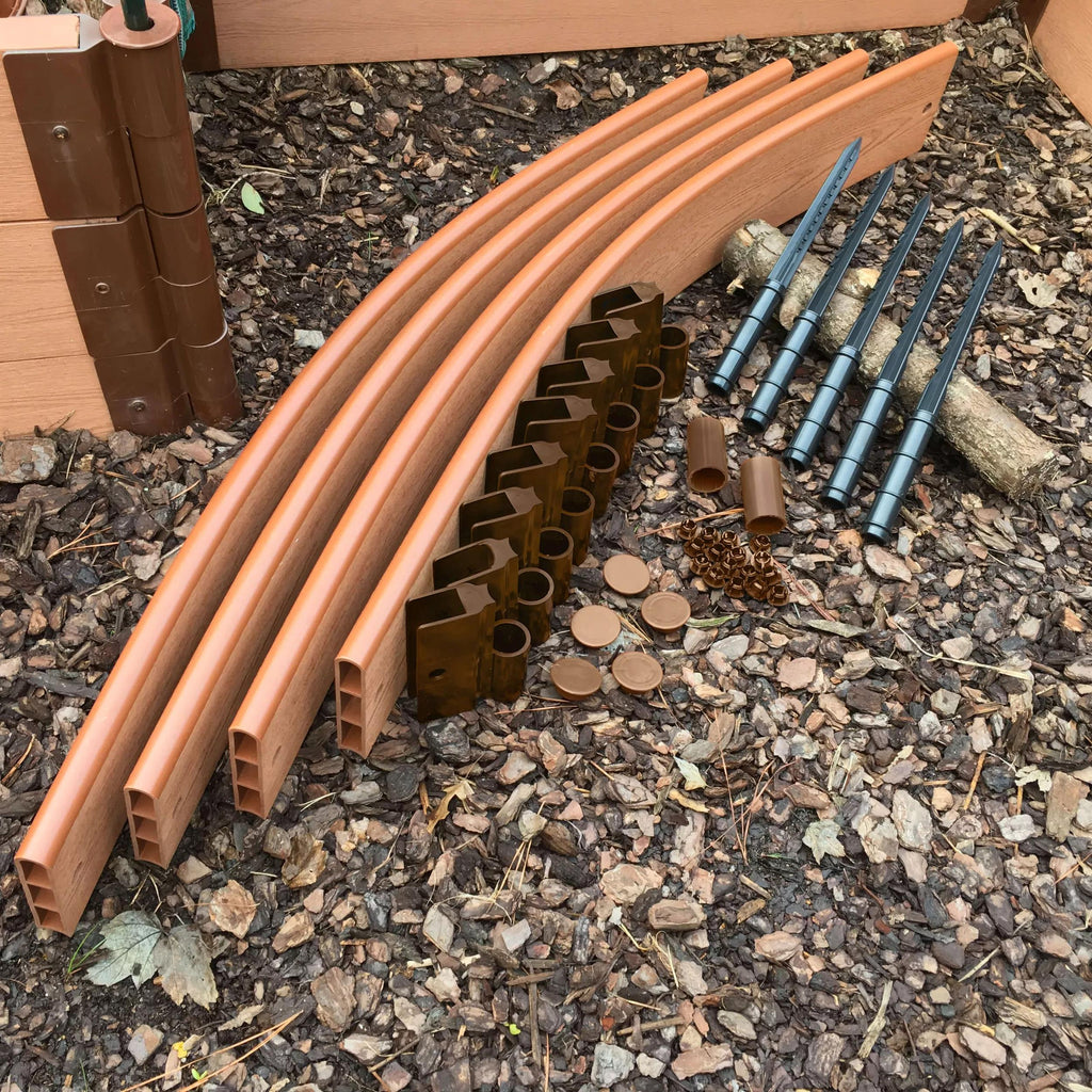Curved Composite Landscape Edging Kit  with 1" Boards