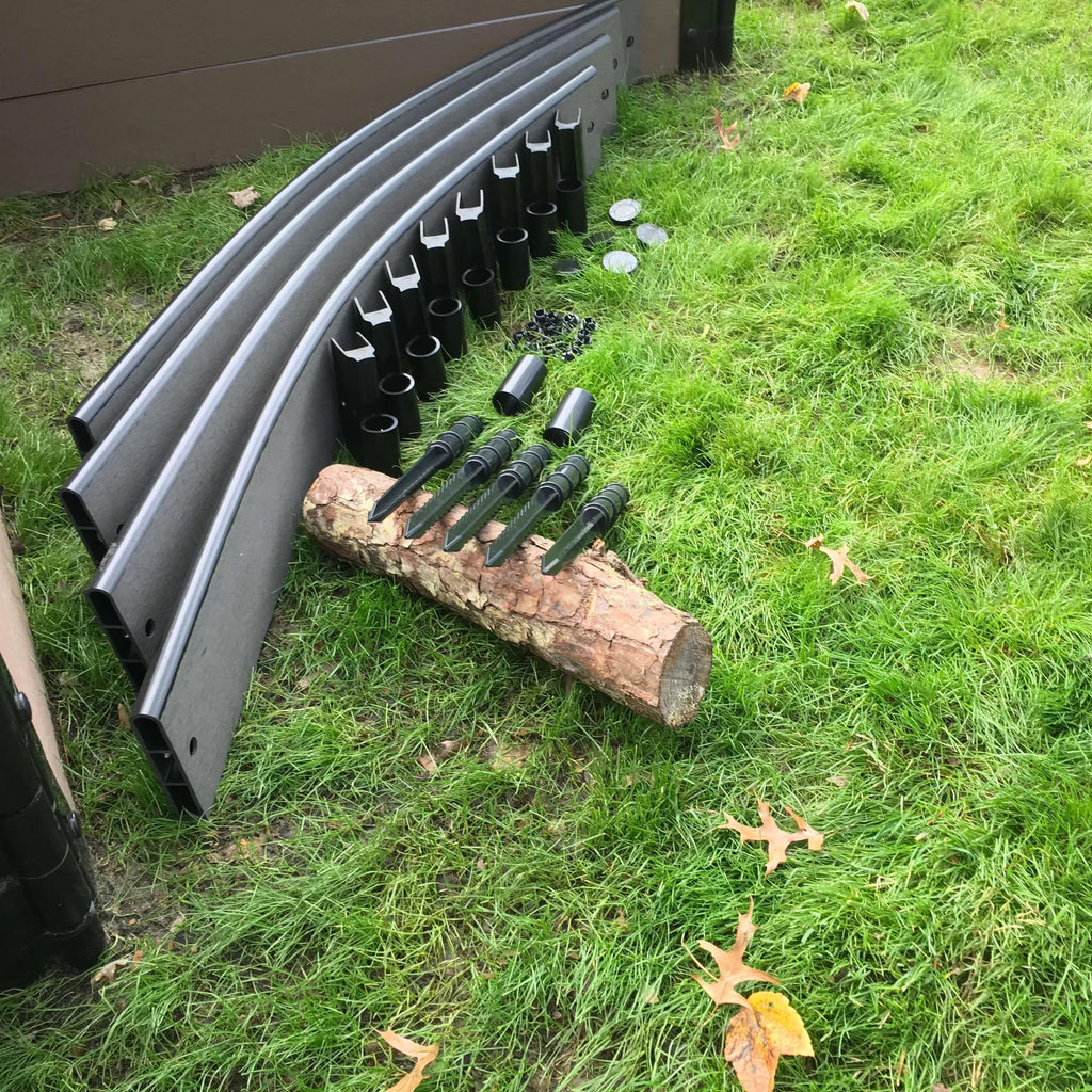 Curved Composite Landscape Edging Kit  with 1" Boards