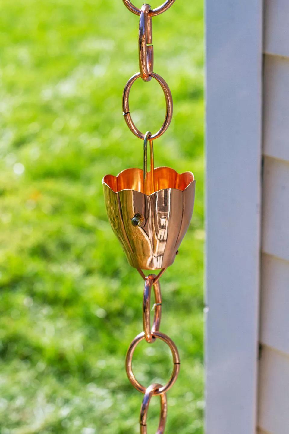 Crocus Copper Rain Chain, 8.5'