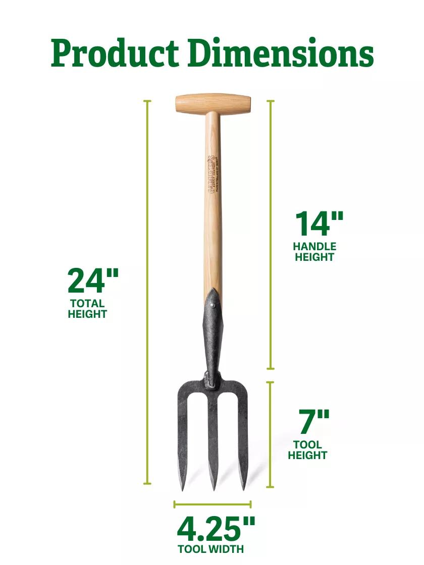 Gardener's Lifetime Perennial Fork with Short T-Handle