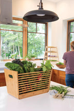 Bamboo Garden Stool and Basket Combo