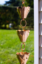Tulip Pure Copper Rain Chain, 8.5'