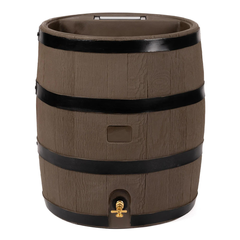 Round Rain Barrel with Planter, 35 Gallons
