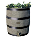 Round Rain Barrel with Planter, 35 Gallons