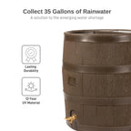 Round Rain Barrel with Planter, 35 Gallons