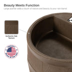 Round Rain Barrel with Planter, 35 Gallons