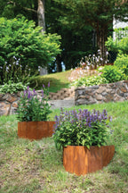 Corten Steel Hillside Planter, Set of 2