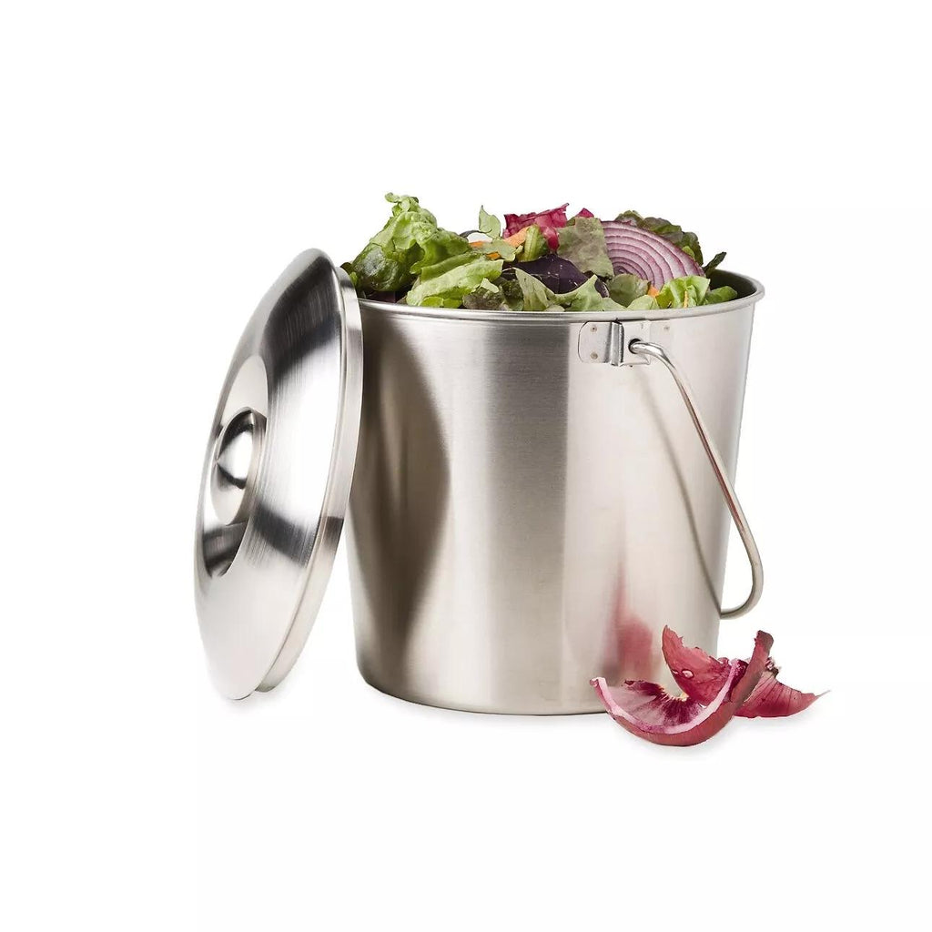 Brushed Stainless Steel Compost Pail