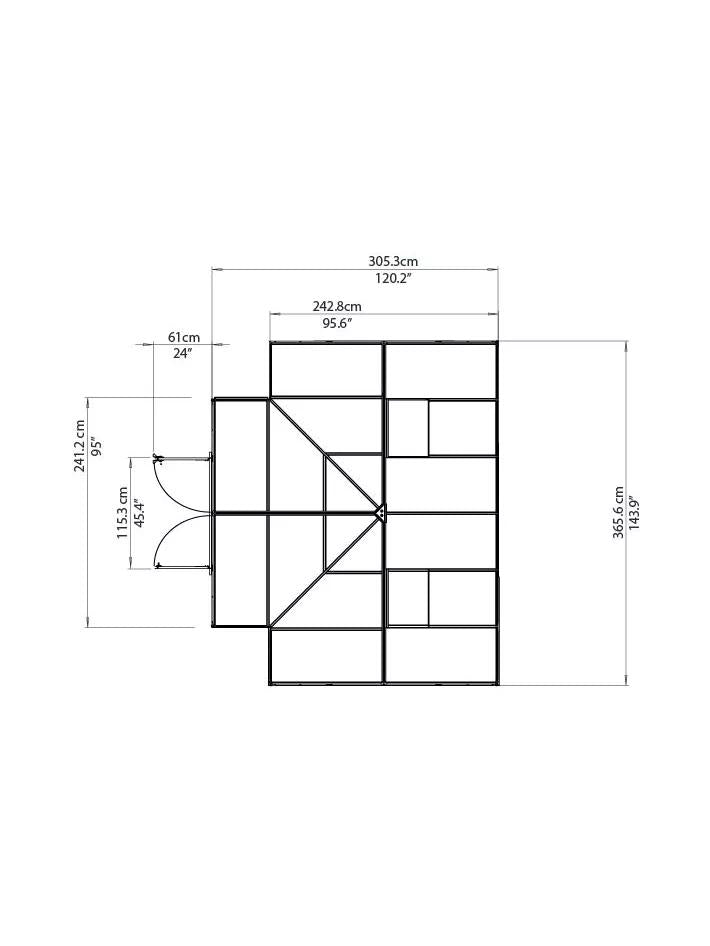 Canopia® by Palram Victory™ Orangery Garden Chalet/Greenhouse and Conservatory, 10' x 12'
